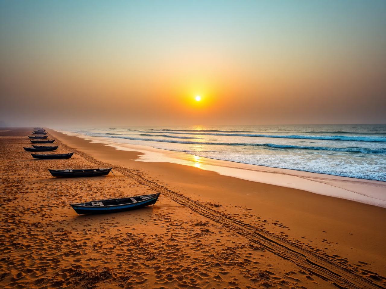 Chandrabhaga beach at sunrise, Konark