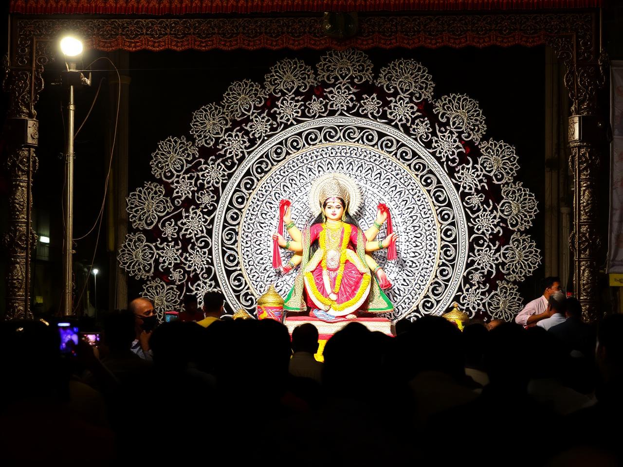 Silver filigree medha, Cuttack Durga Puja