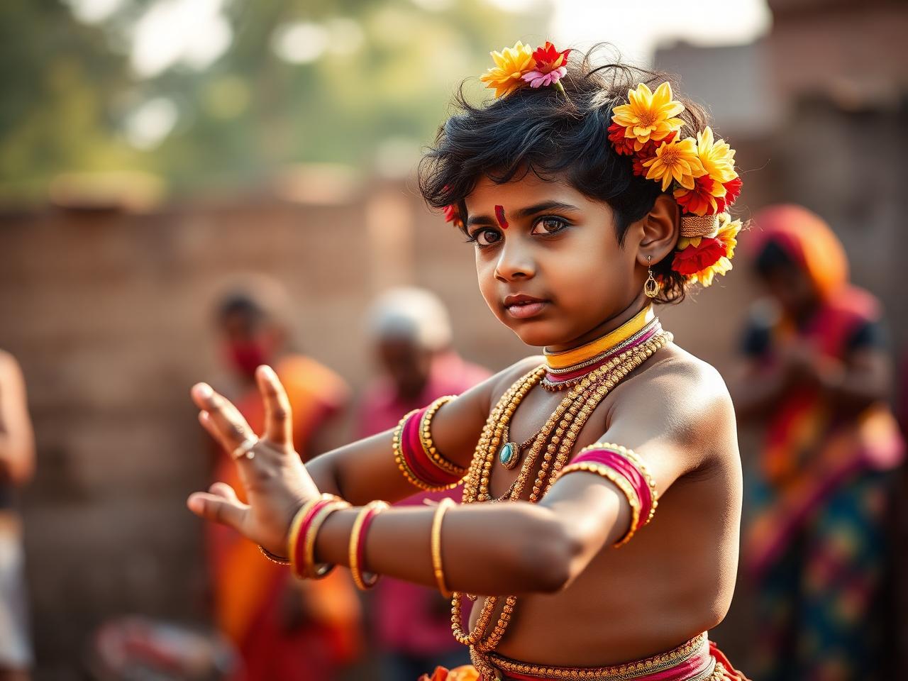 A young Gotipua dancer of Raghurajpur