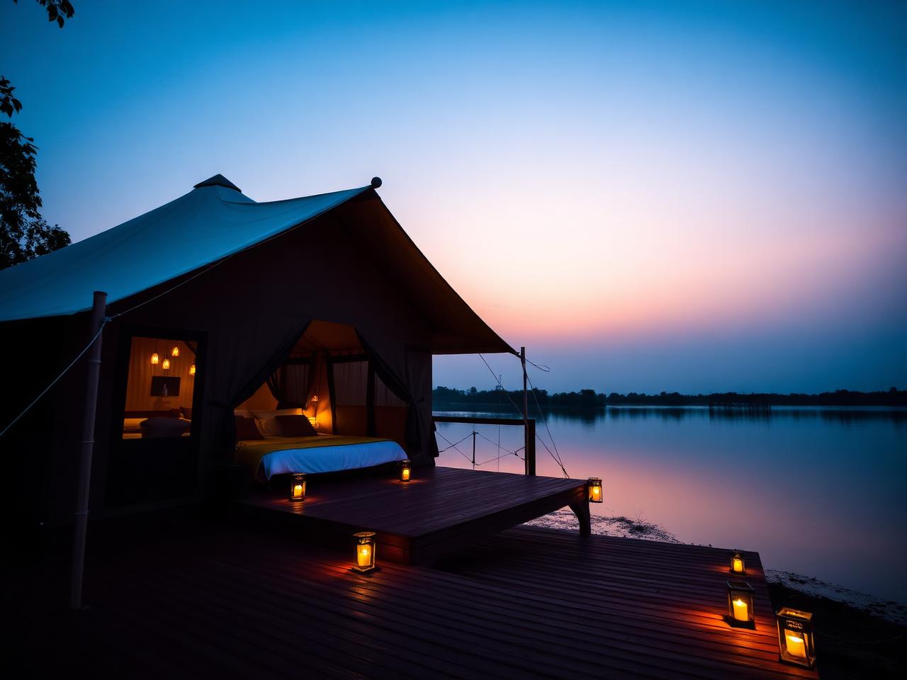 Lakeside luxury tent, Chilika